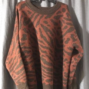 Plus size 3X brown and orange sweater Ava and Viv